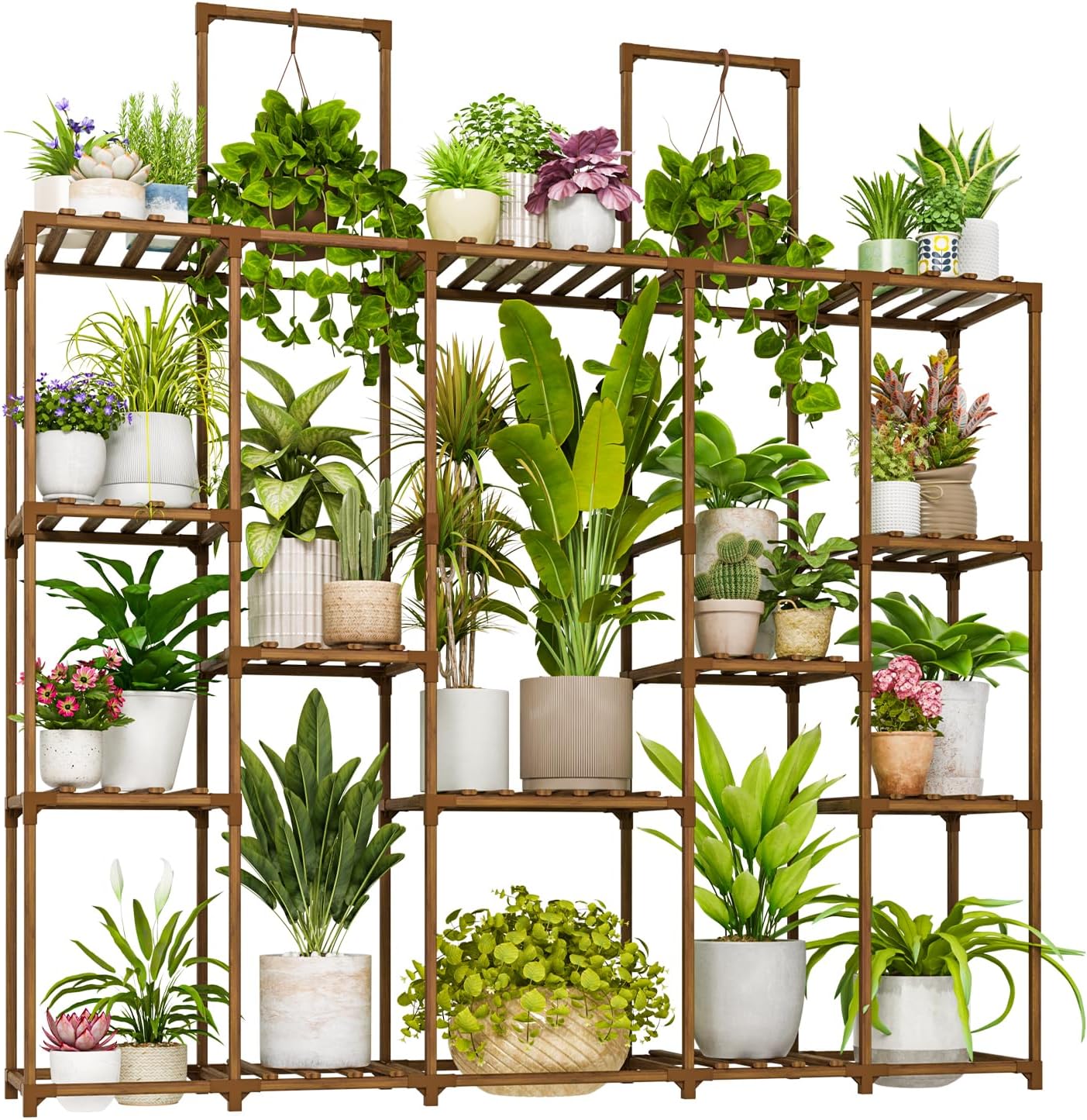 Soporte madera para plantas colgantes 158cm sala jardín