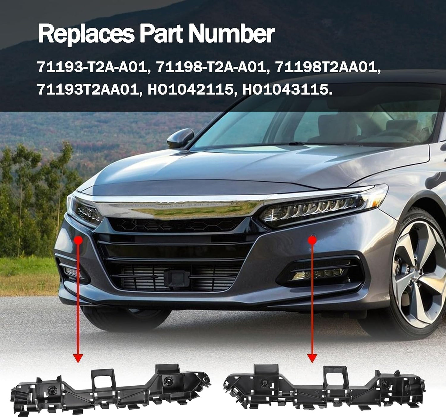 2 Pzas Soporte Parachoques Delantero Honda Accord 2013-17