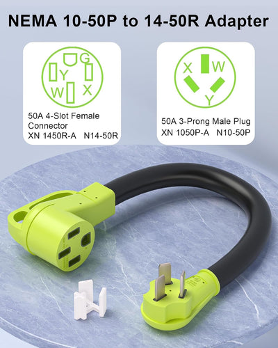Adaptador enchufe NEMA 10-50 a 14-50R para Tesla 50A