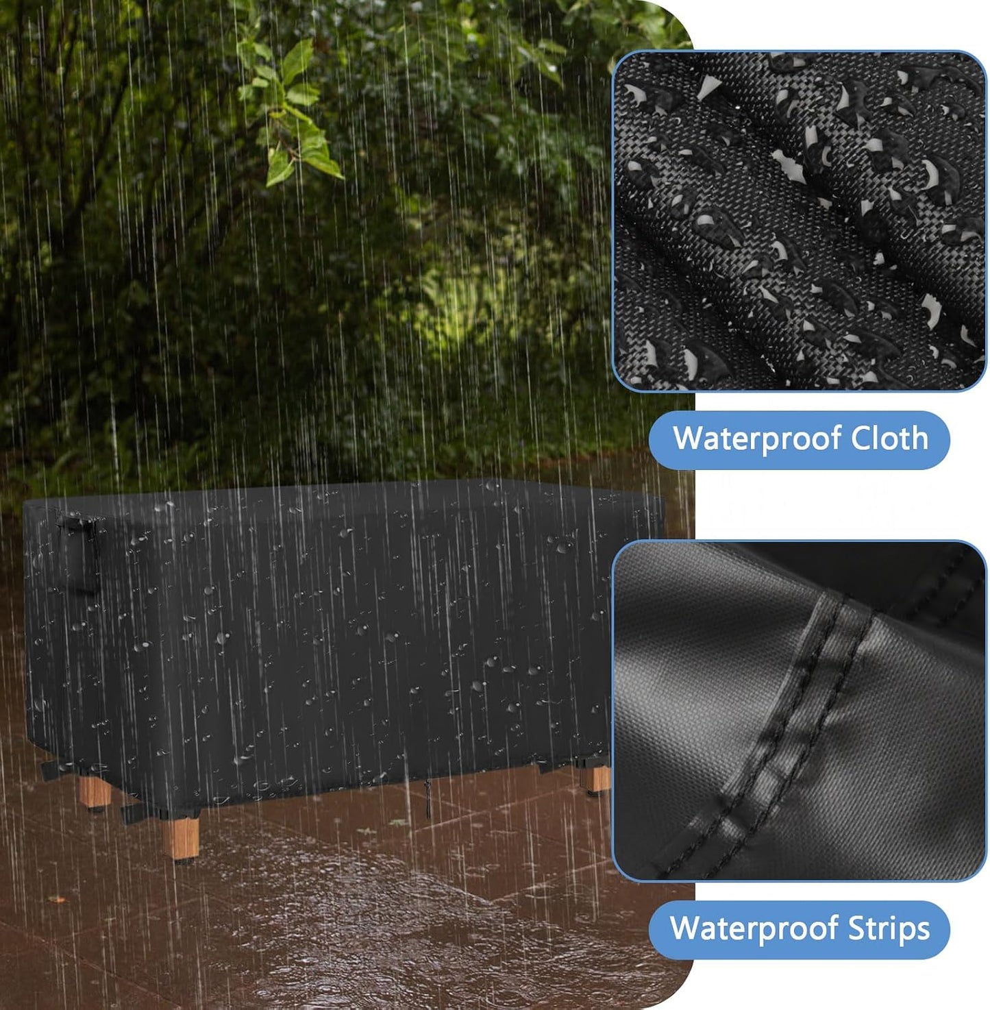 Funda exterior banco mesa Tangkula 44" impermeable negro