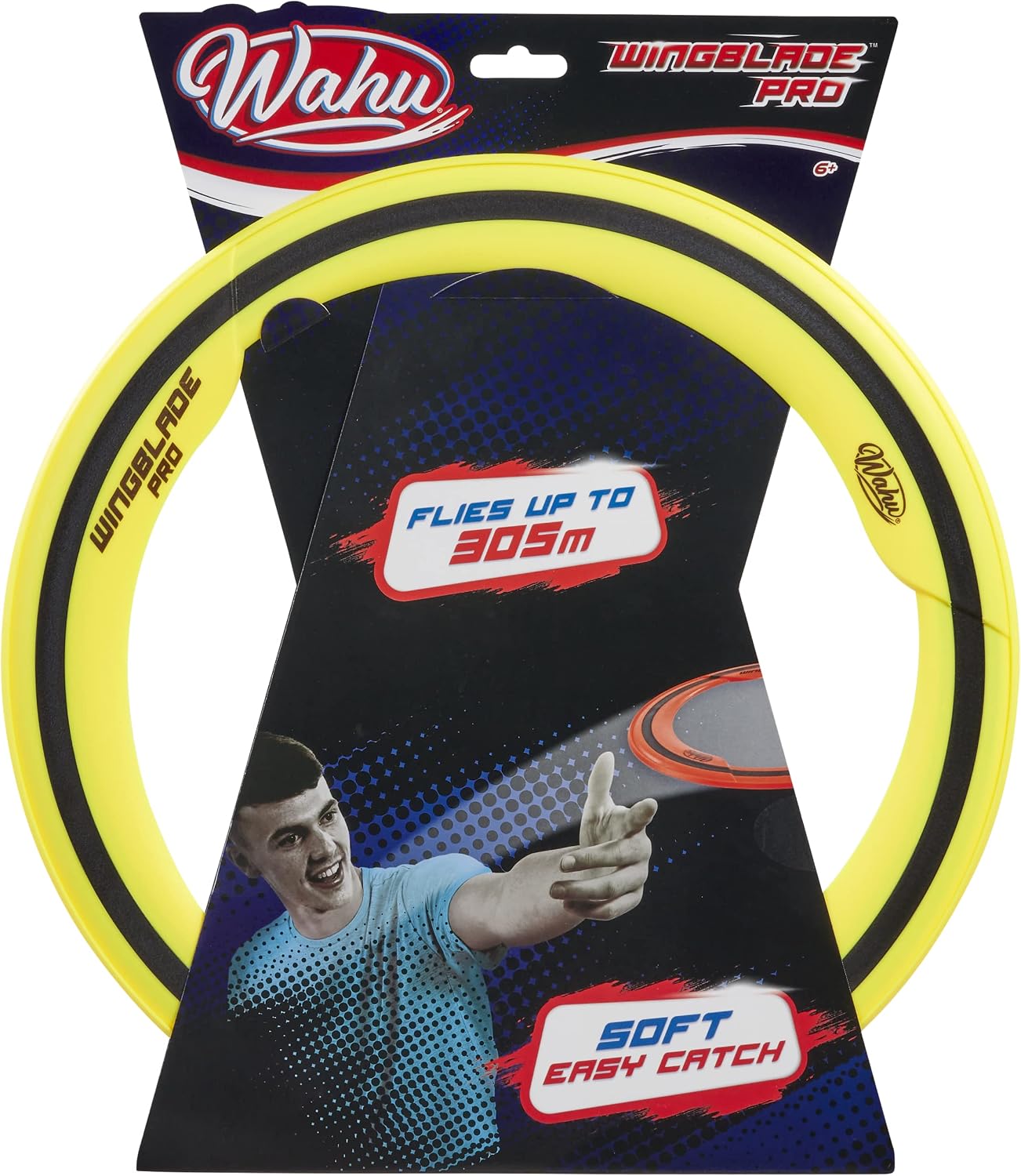 Disco frisbee aerodinámico goma suave 13pulg amarillo