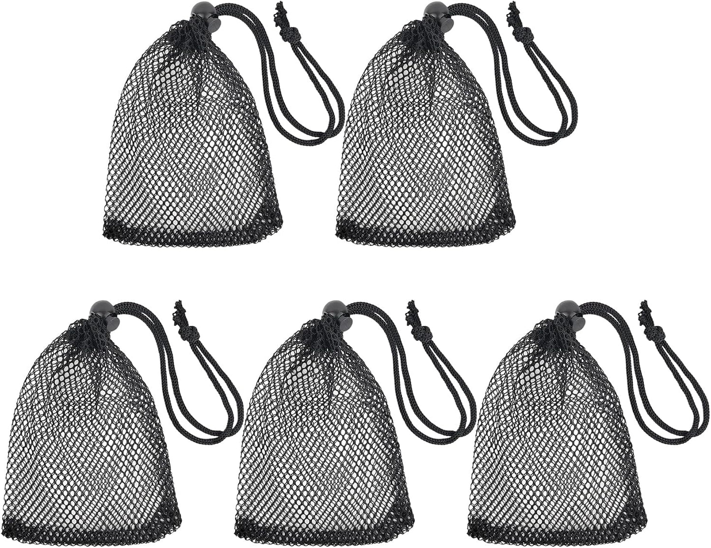 Bolsas de malla con cordón para regalos y viaje negro