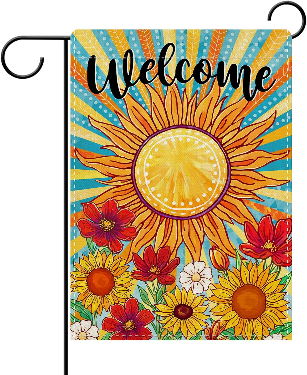 Bandera jardín decorativa girasol amapola margarita
