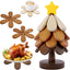Salvamanteles madera forma árbol navideño 4 pzas