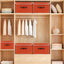 Cubo almacenamiento lino plegable con tapa naranja