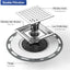 Drenaje ducha 6pulg cepillado base PVC rejilla acero inox