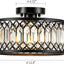 Lámpara techo cristal negro candelabro redondo 1 luz