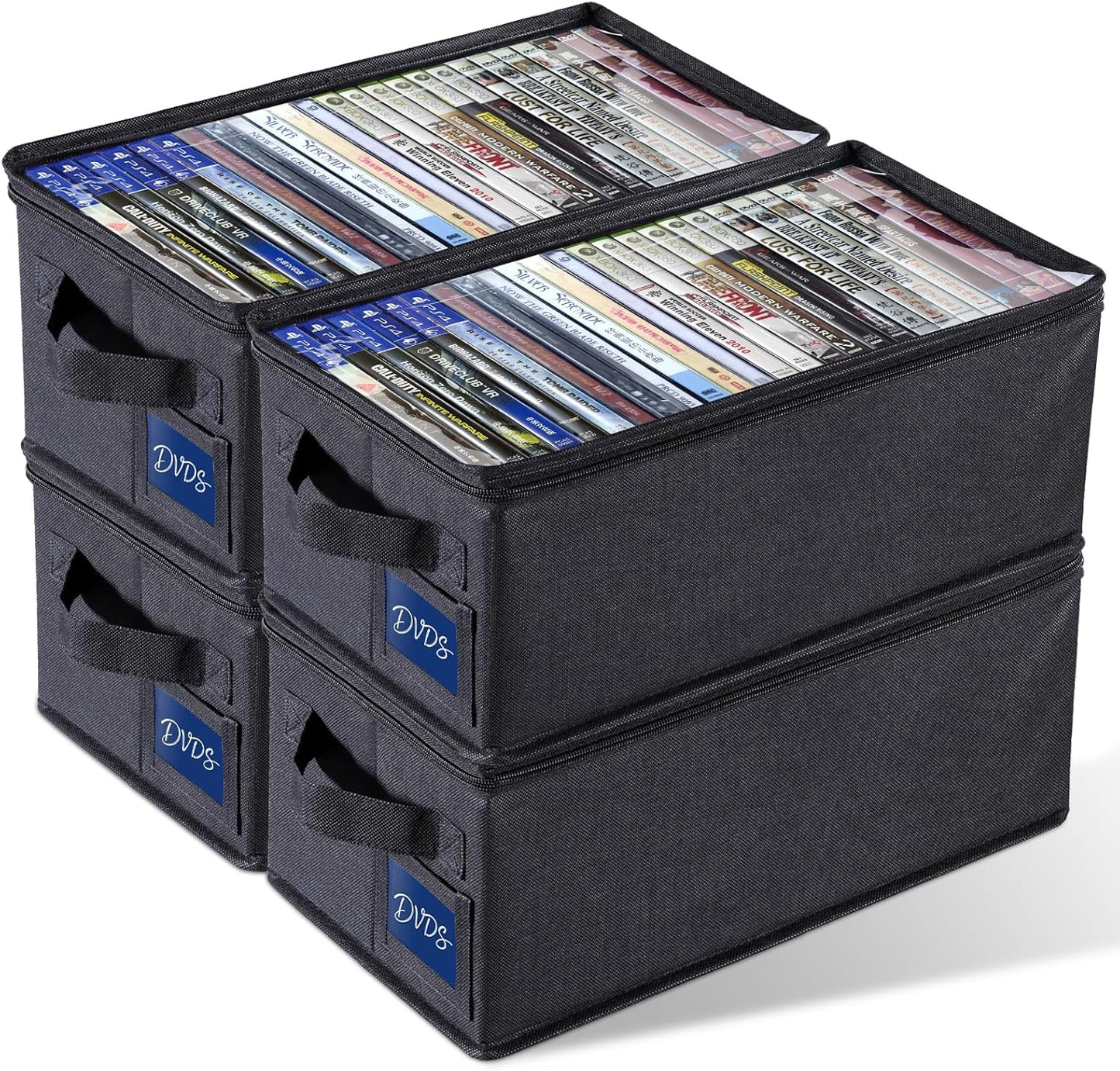 Cajas almacenamiento CD 14x5.9x5.3" 2 Pzas con ventana