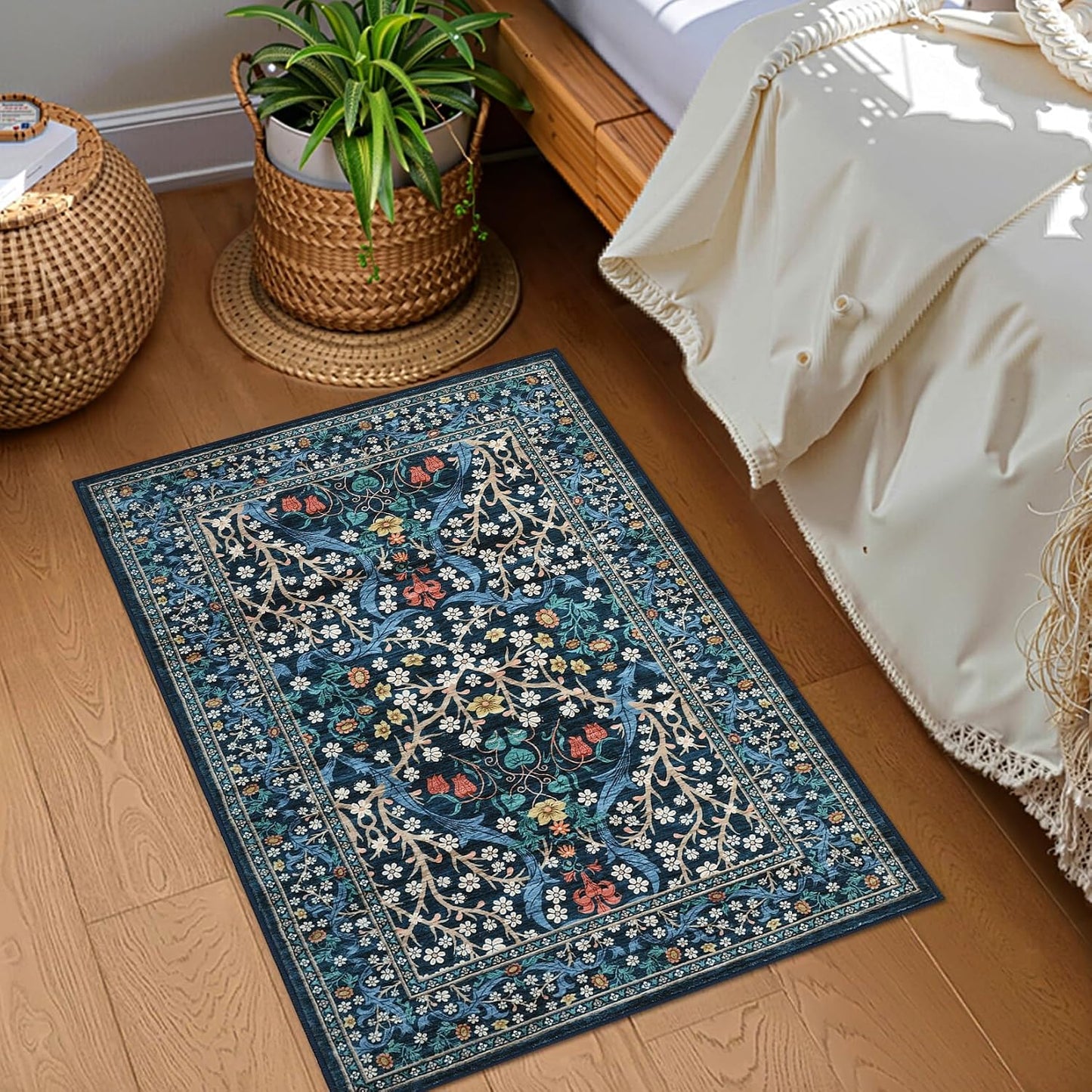 Alfombra entrada floral 2x3ft lavable antiderrap