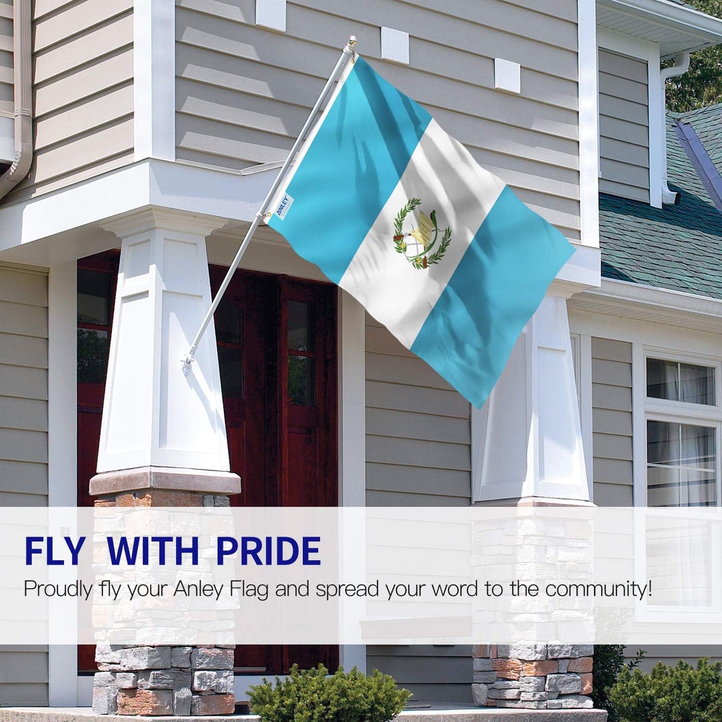 Bandera Guatemala 3x5ft poliéster cabecera lona doble