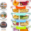 Contenedores vidrio 2 compartimentos tapas set 5 34oz