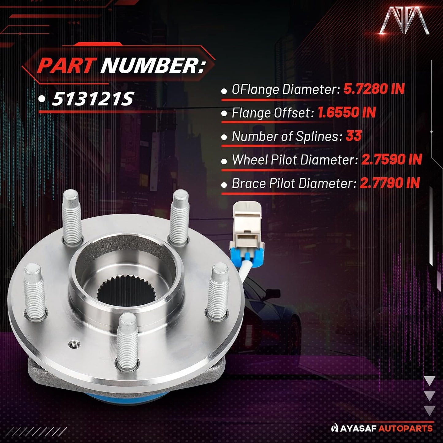 Cojinete cubo rueda delantera para Chevy Impala