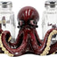 Dúo salero pimentero pulpo rojo 6pulg cocina textura piedra