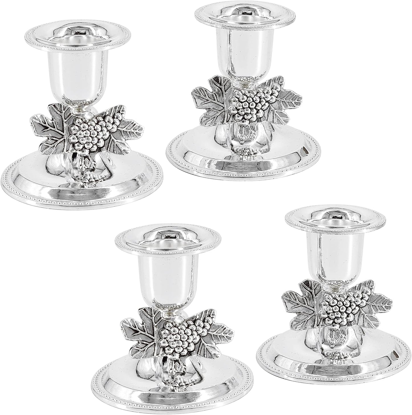 Candelabro Shabbat chapado plata set 2