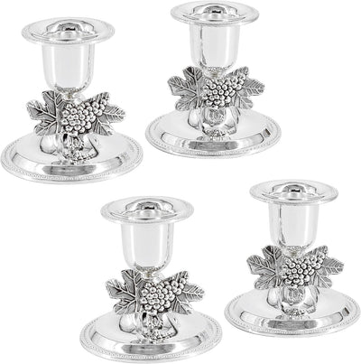 Candelabro Shabbat chapado plata set 2