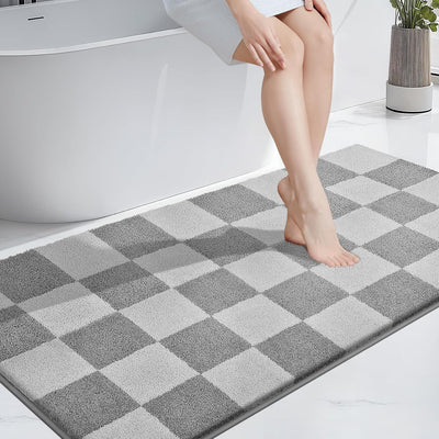 Alfombra baño antiderrap 30x60pulg gris claro