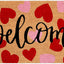Tapete fibra coco 16.5x29pulg color rojo y rosa