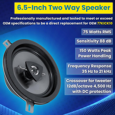 2 Altavoces 6.5" 2 Vías para Jeep Wrangler JK