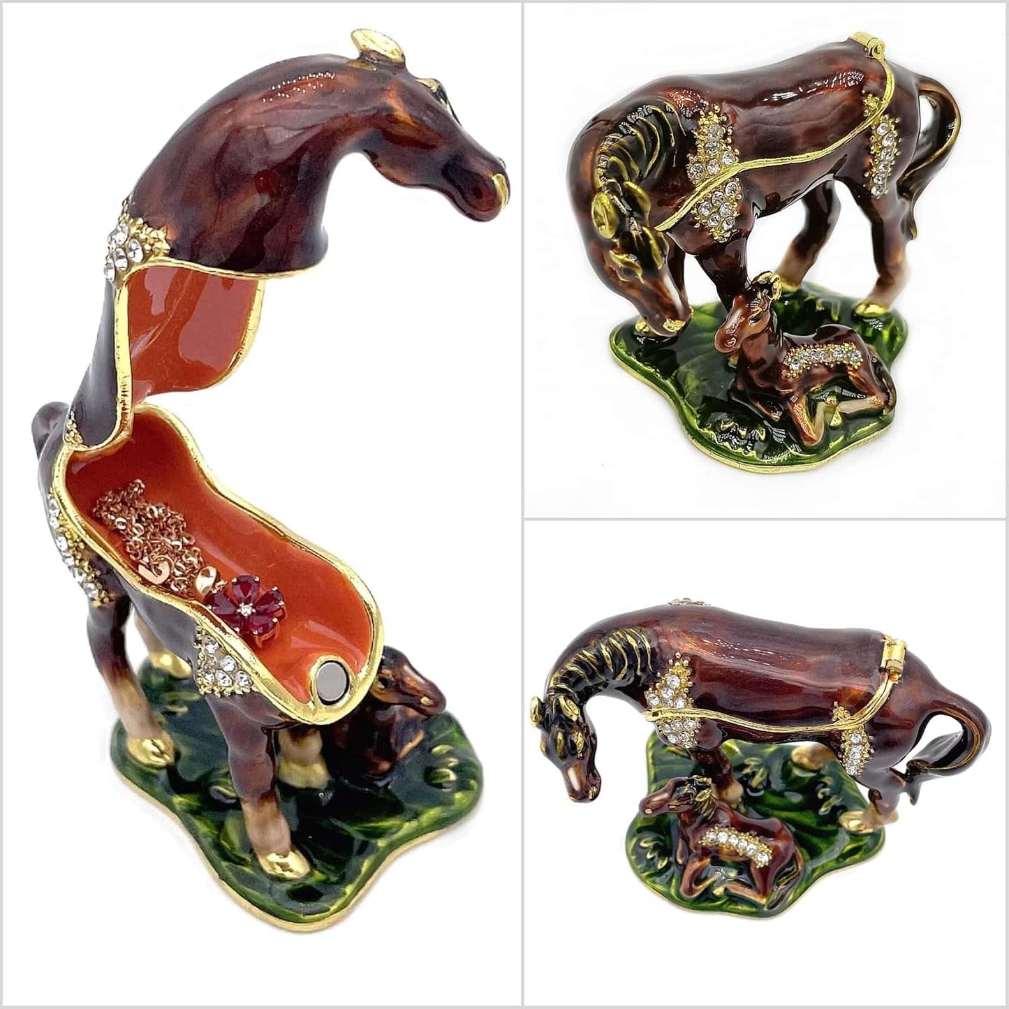 Cajas joyería bisagras caballo decoración hogar regalos mujer