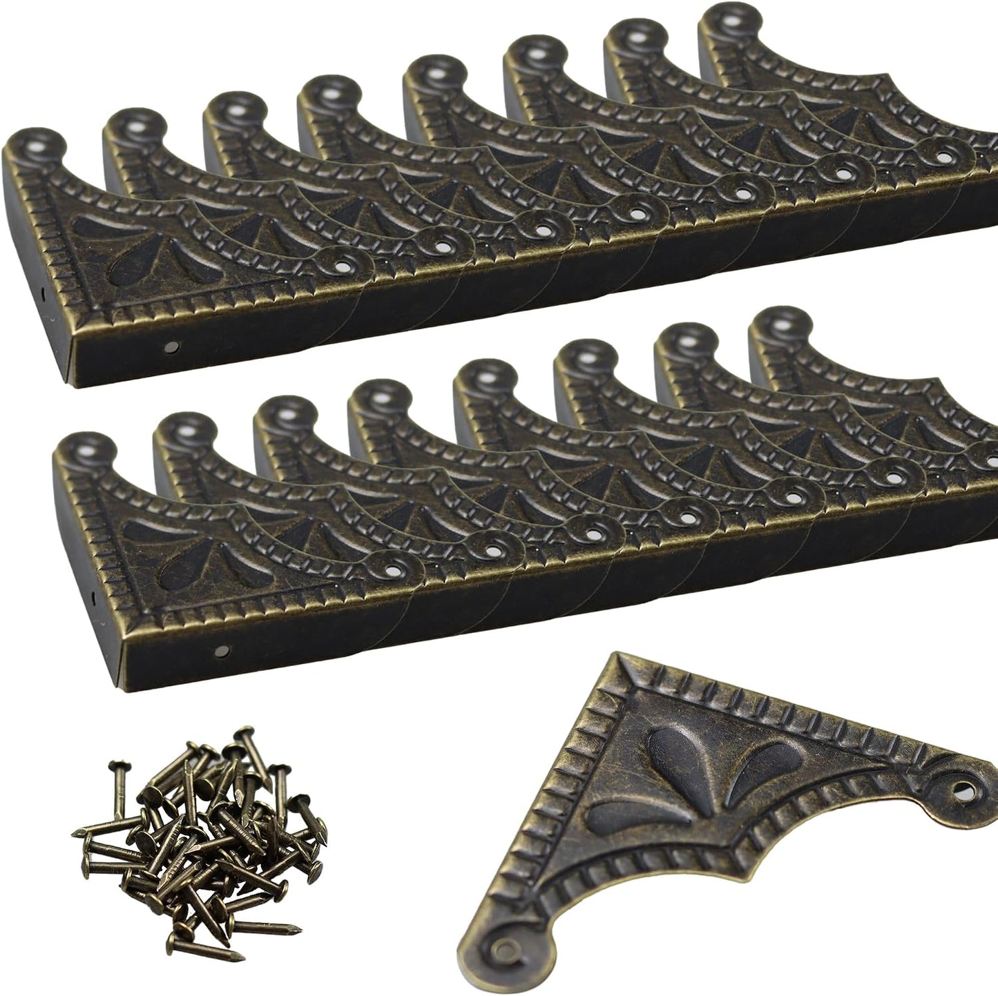 24 Protectores Esquinas Caja 1.5x1.5pulg Bronce