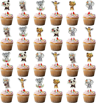 48 Pzas Decoración Floral Cupcakes Selva Salvaje Niña