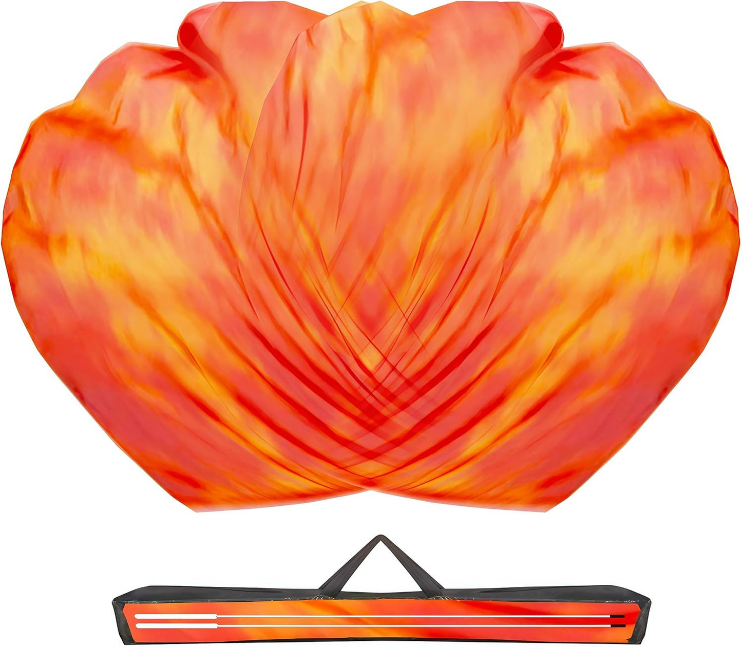 Banderas gasa seda 54x54 pulg iglesia danza naranja-rojo set 2
