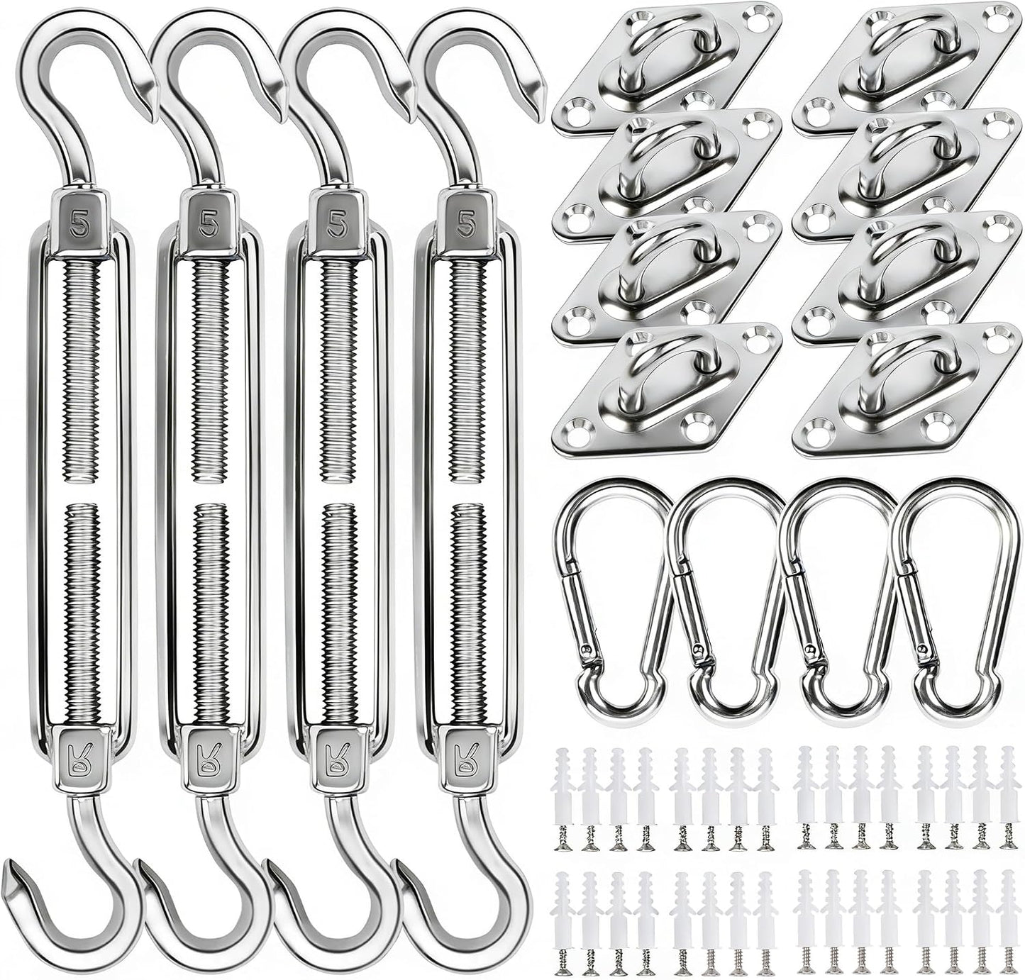 Kit accesorios toldo 5" acero inox 304 80pzas