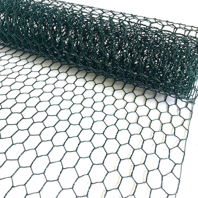Alambre pollo PVC verde 15.7x87pulg malla hexagonal