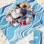 Manta playa impermeable 128x108" azul para 10 personas