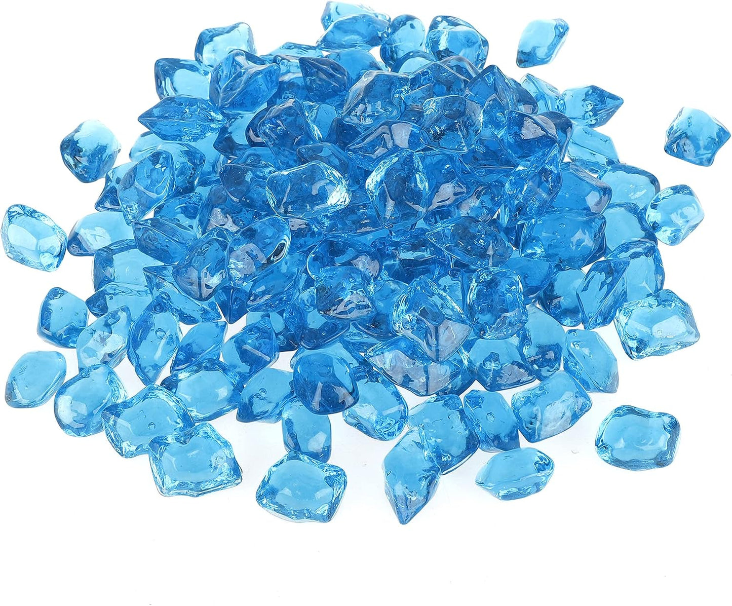 Vidrio fuego 10lb poligonal 1/2pulg chimenea azul aguamarina