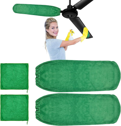 4 Pzas Ventilador Techo Limpiador Aspas Microfibra