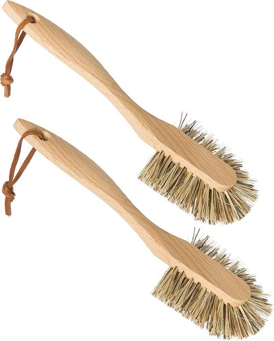 Cepillo platos cerdas vegetales madera haya 10.5pulg set 2