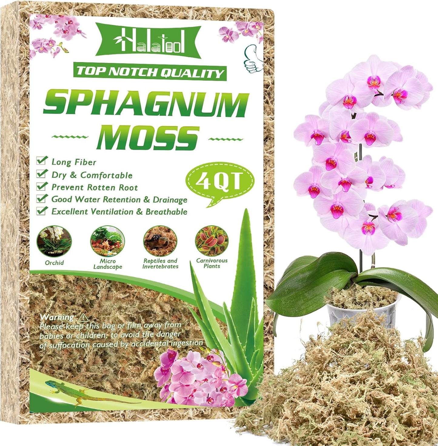 Musgo esfagnum premium 3.6oz para plantas interiores y orquídeas