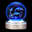 Bola de cristal 3D delfín con luz LED para regalos