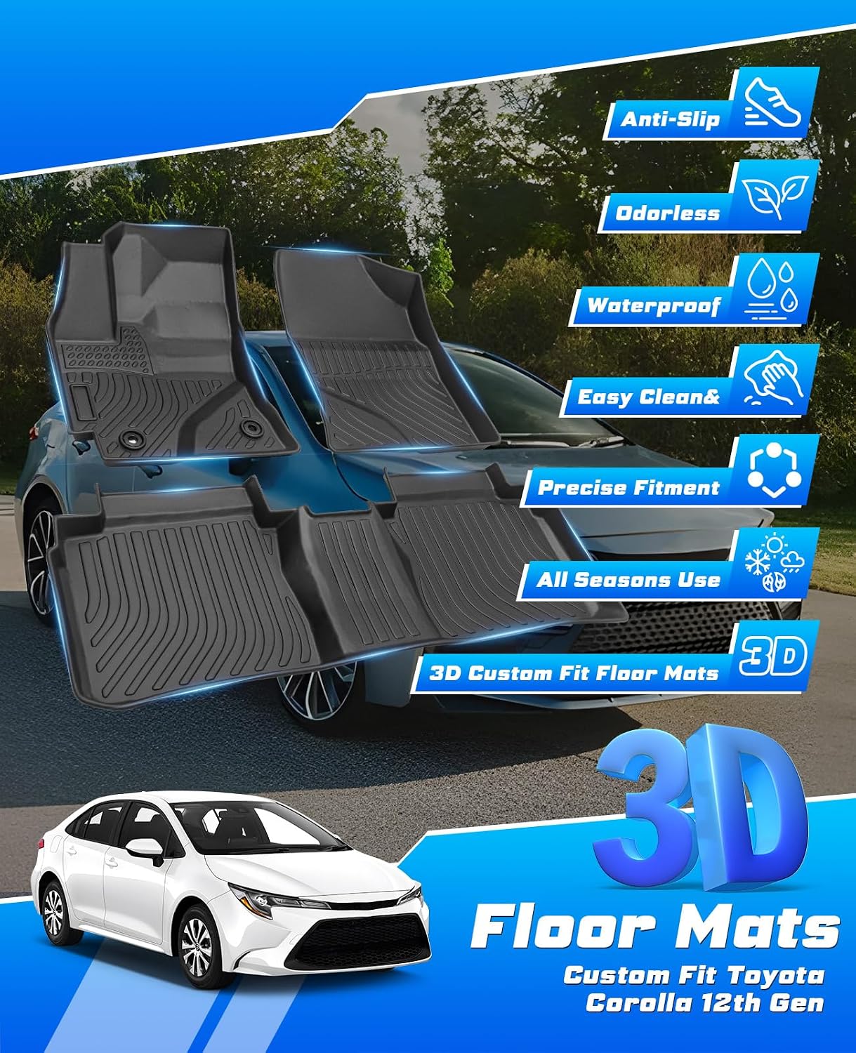 Alfombrillas Toyota Corolla 2014-19 2 Filas TPE