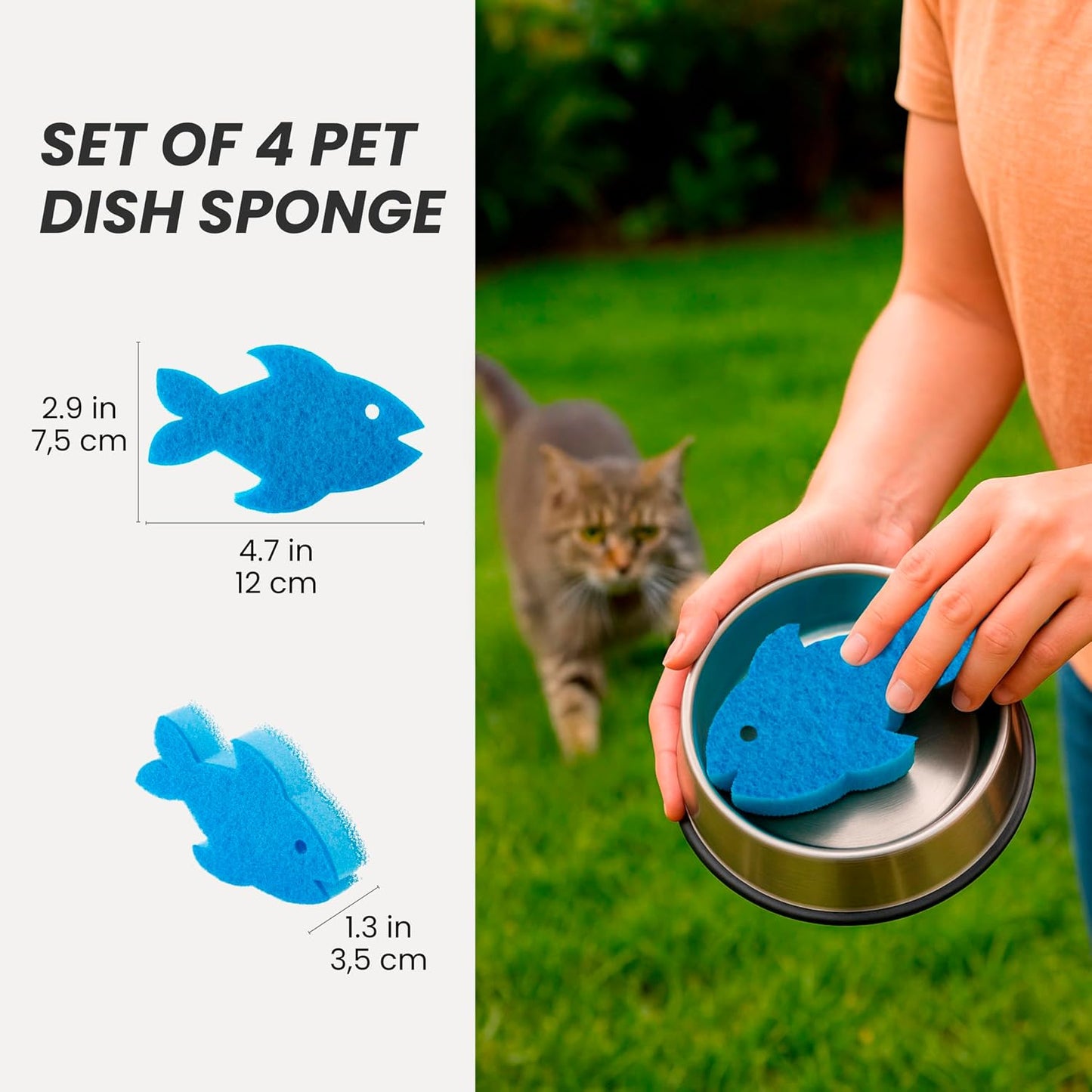 Set 4 Esponjas Antiarañazos para Perros y Gatos Doble Cara