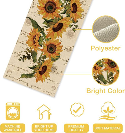 Camino mesa girasoles decoración floral vintage cocina comedor