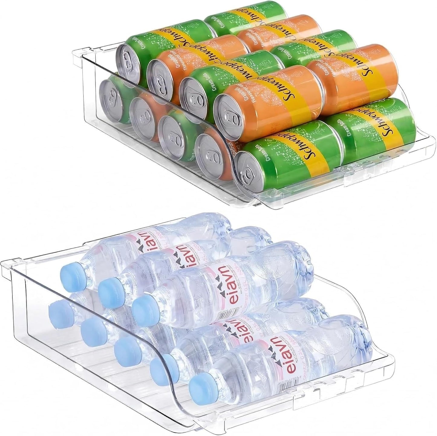 Dispensador latas soda ajustable PET apilable