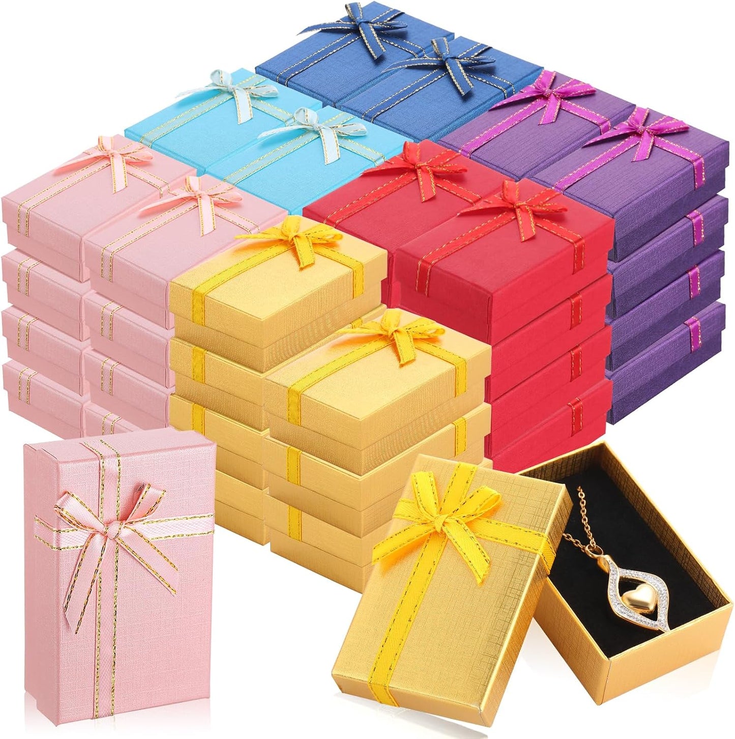 72 Cajas Regalo Joyería con Terciopelo para Aretes Anillos