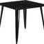 Mesa cuadrada metal negro 31.75pulg interior exterior
