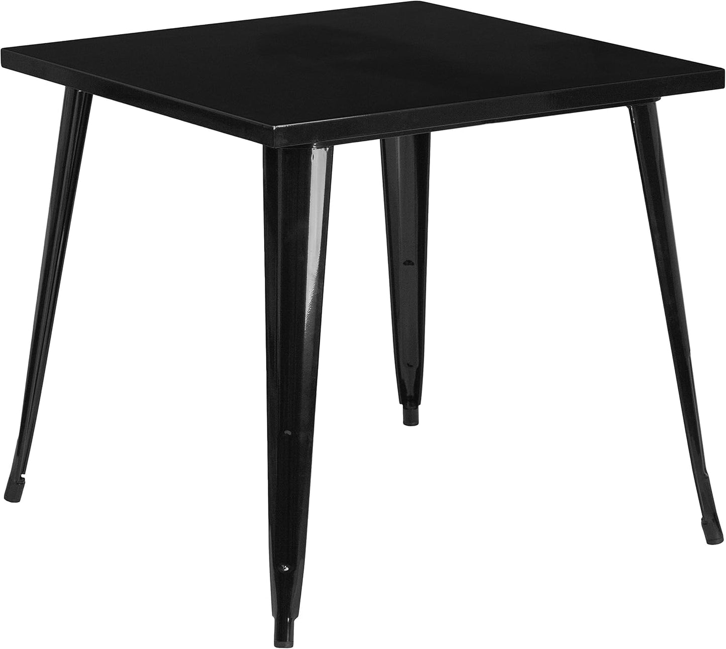 Mesa cuadrada metal negro 31.75pulg interior exterior