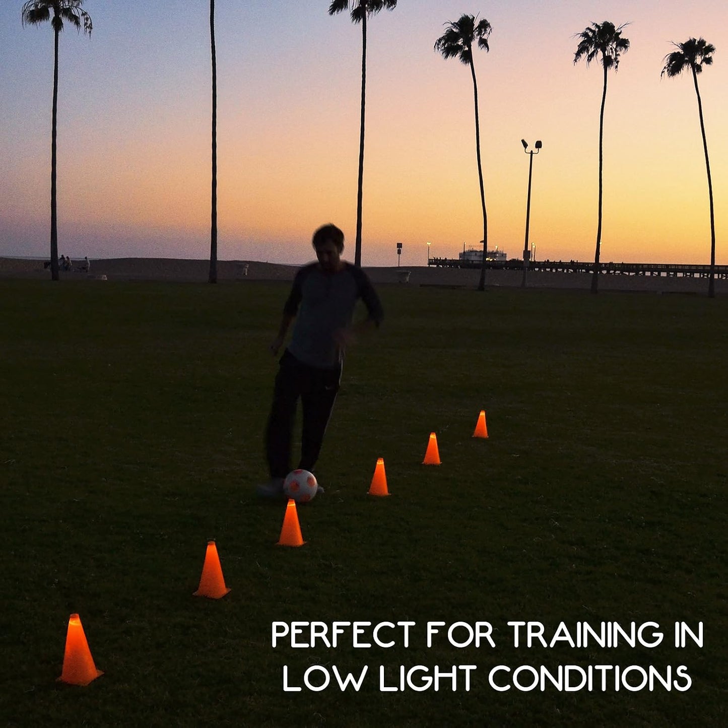 Conos deportivos con luz LED pack 6 de 9pulg