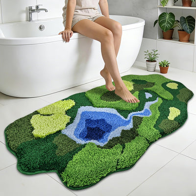 Alfombras baño musgo antideslizantes 21x45pulg