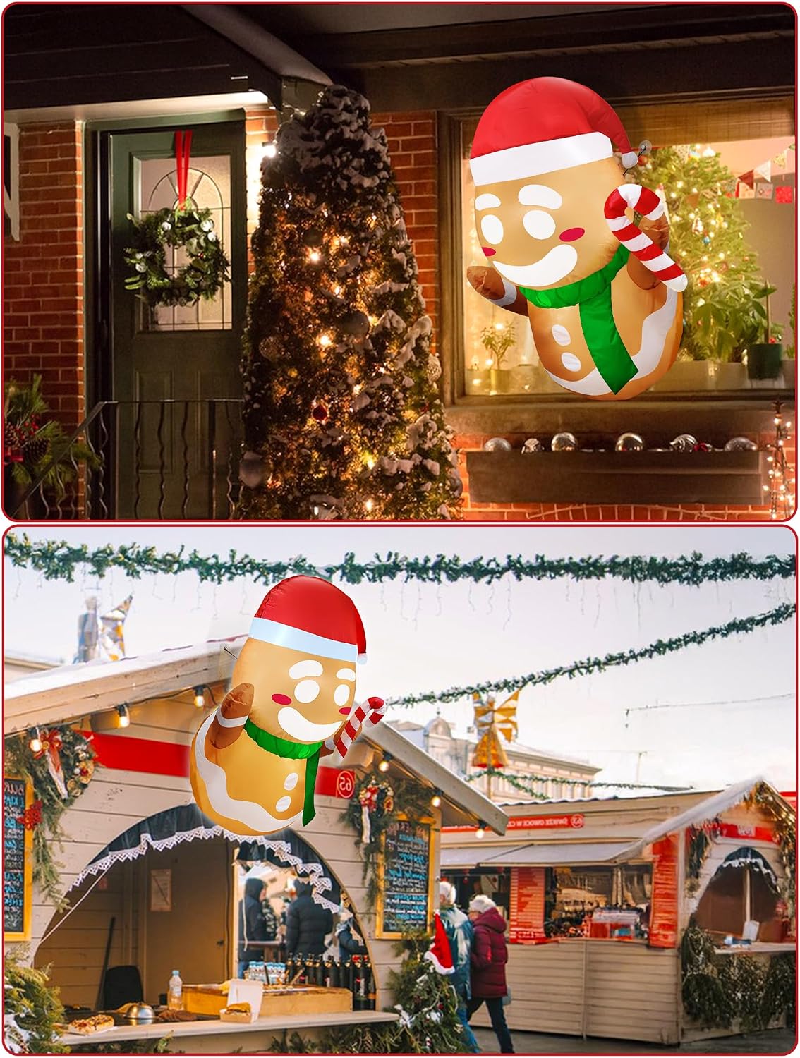 Jengibre inflable con luces LED para patio jardín