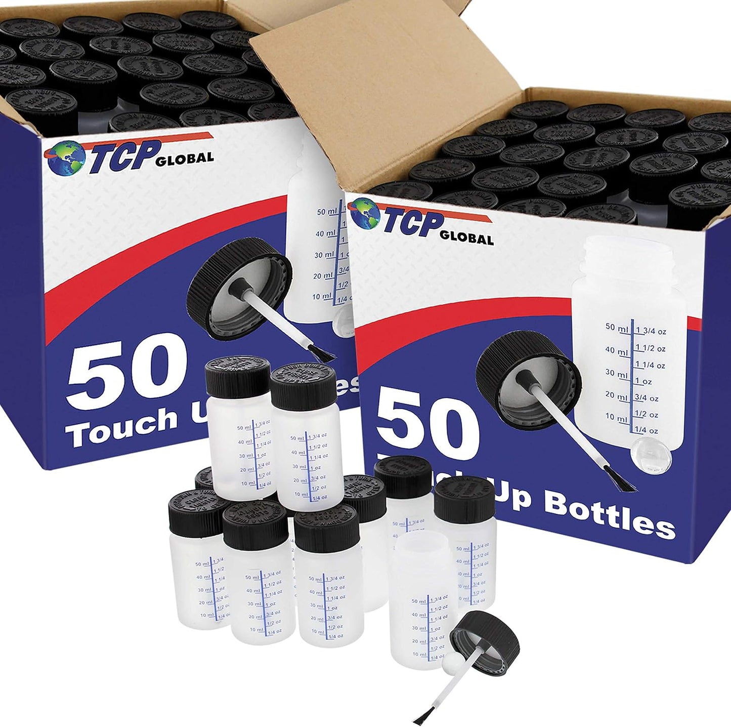 Botellas pintura 2oz tapas segur. caja 100 con mezclador