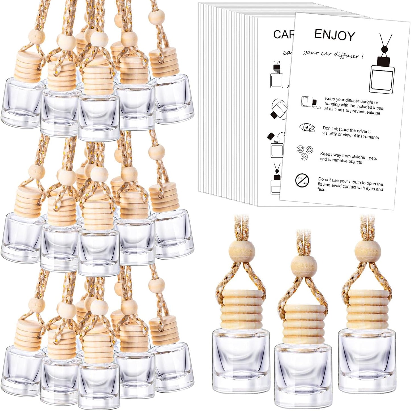 100 Botellas Difusoras Vidrio Colgantes para Ambientador