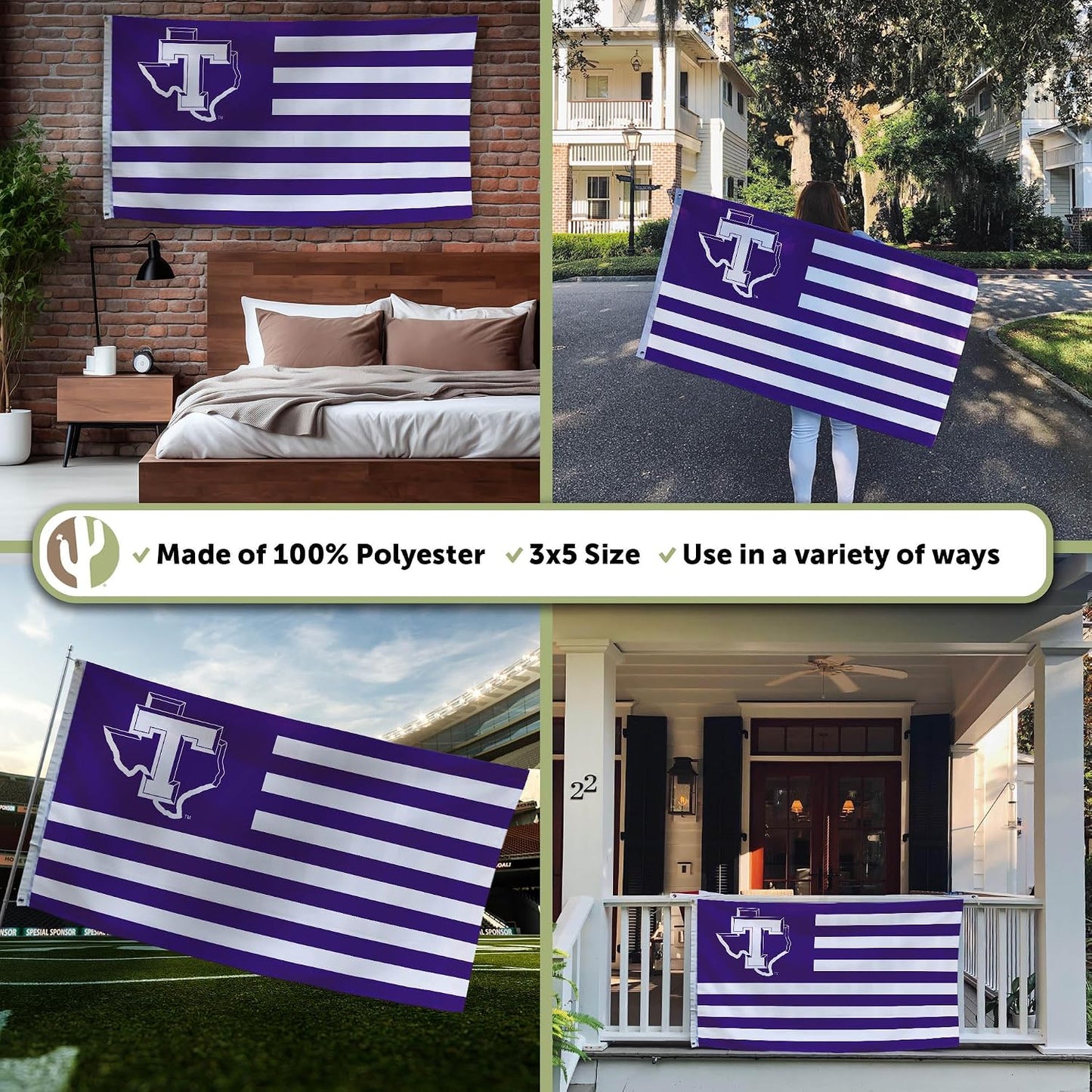 Bandera Tarleton State University 3x5ft 100% poliéster
