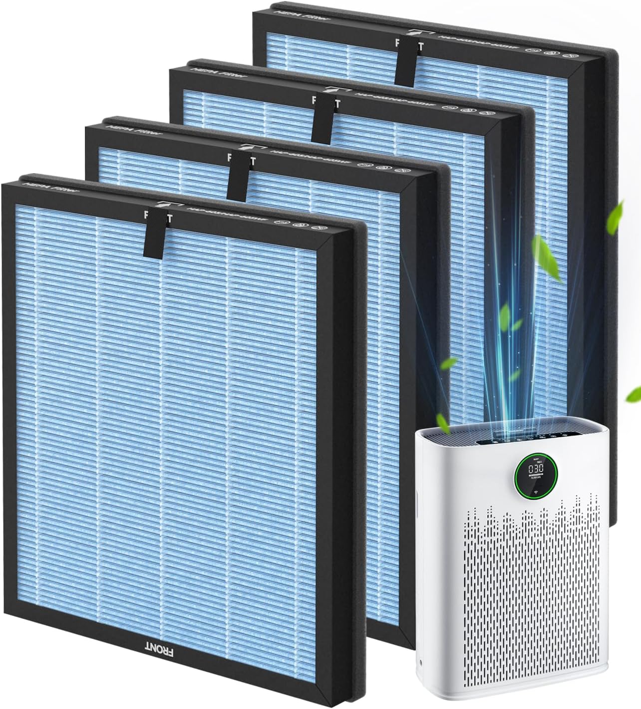 4 Filtros HAP603 para Purificador ECOSELF Azul