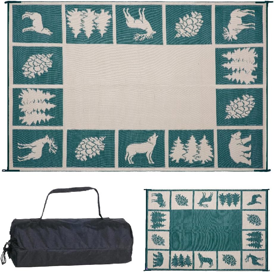 Tapete reversible 6x9ft plástico paja para exteriores RV