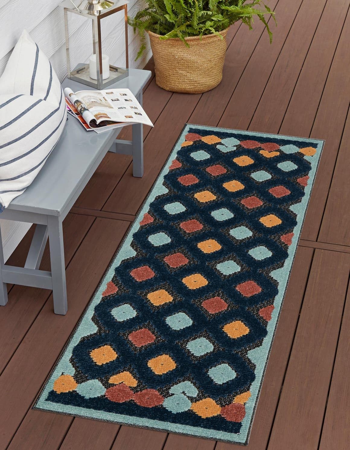 Alfombra Sarstoon 2x6ft 1" Carbón/Azul Marino